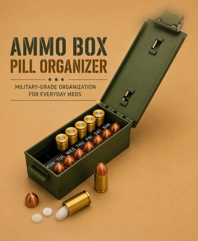 Ammo Box Pill Organizer — Tactical Medication 3d model