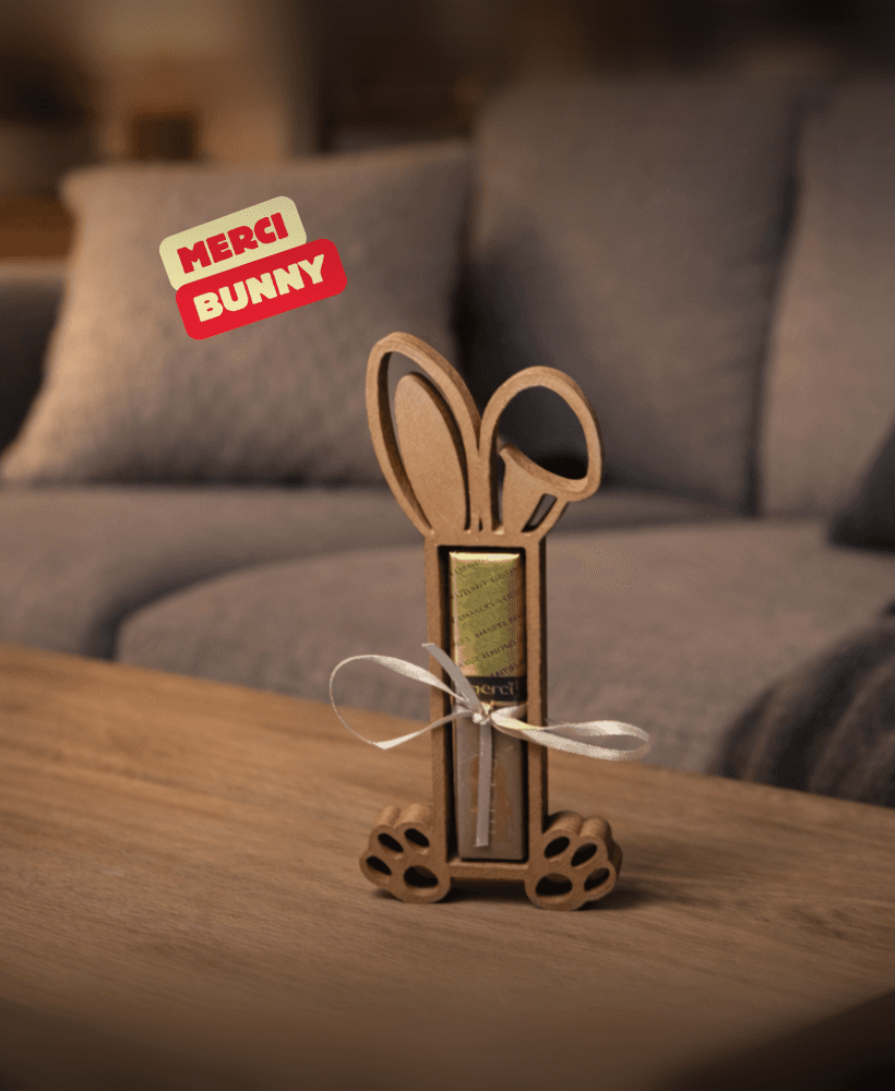 MERCI BUNNY / MONEY BUNNY / EASTER GIFT IDEA / CUTE EASTER DECOR / HOME DECORATIONS 3d model