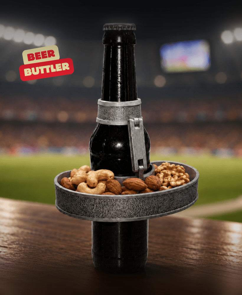 BEER BUTTLER (+CUSTOMIZATION) / WORLD CUP ACCESSORIES / ARTICULATED SNACK BOTTLE GADGET 3d model