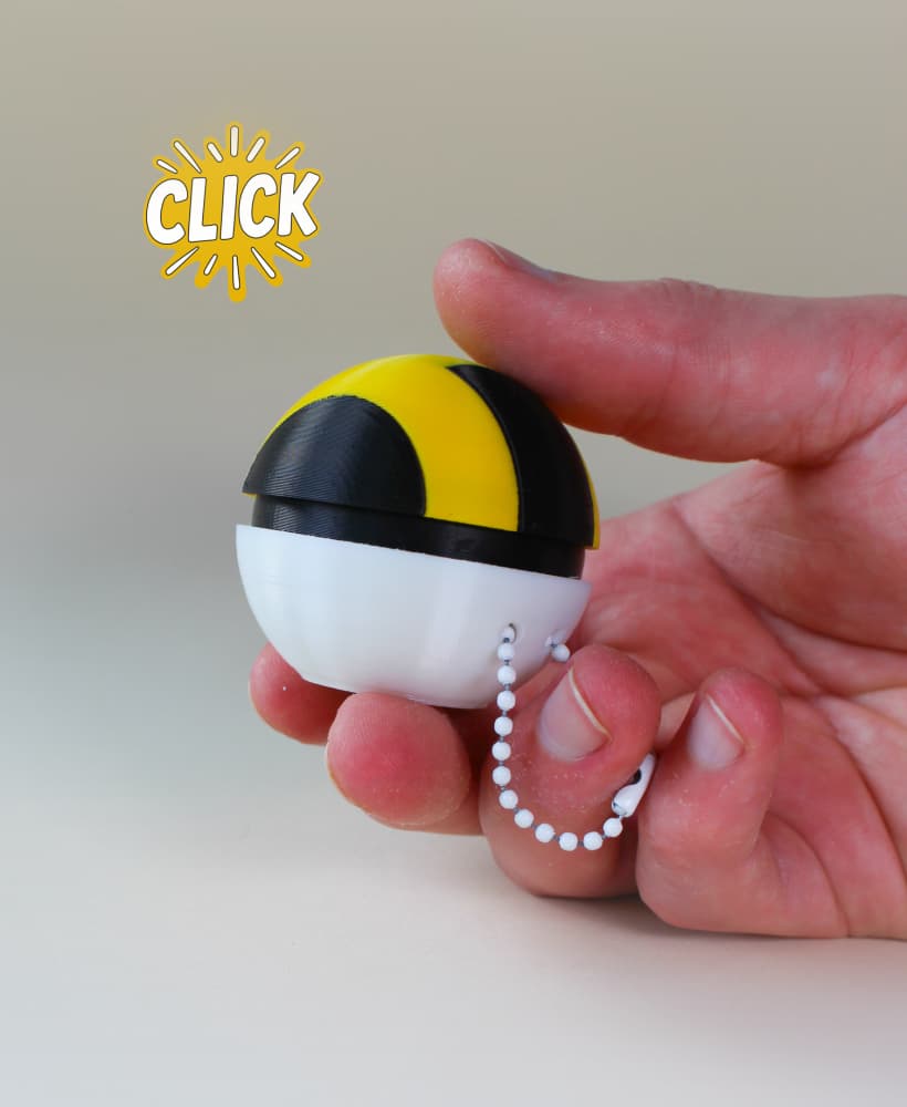 Ultra Ball Fidget Clicker Keychain 3d model