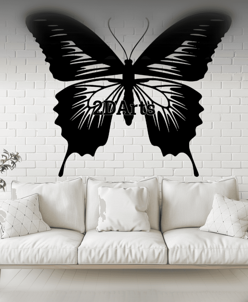 Butterfly 2D Wall Art/Window Art - Digital STL & SVG File for 3D Printing or Laser Cutting 3d model