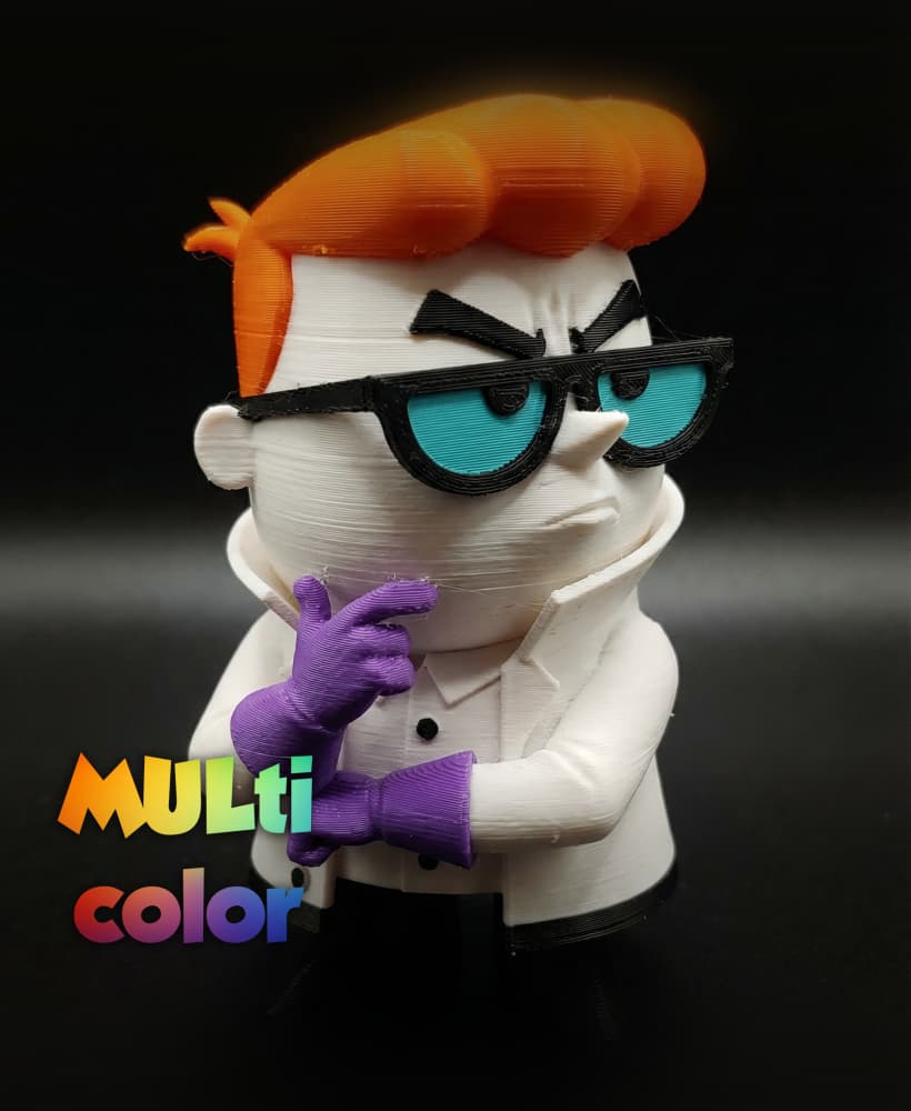 Dexter Boy Genius Statue | Cartoon Laboratory Miniature | Multi-Color 3d model