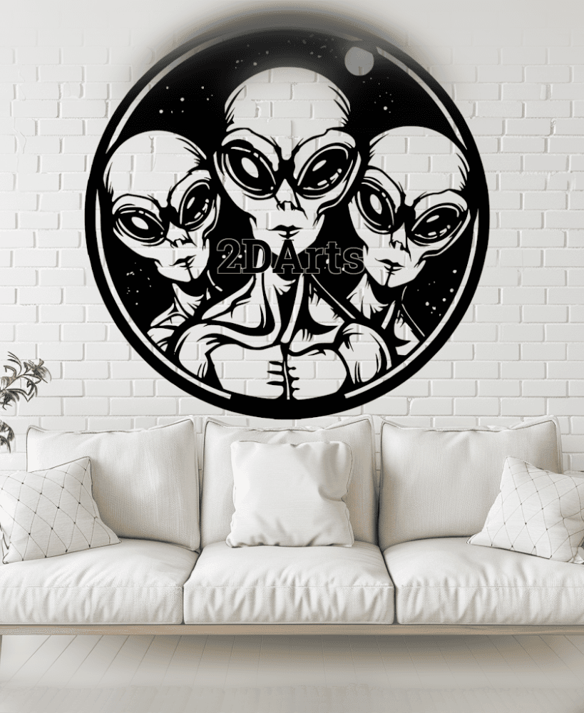Aliens 2D Wall Art/Window Art - Digital STL & SVG Files for 3D Printing and Laser Cutting 3d model
