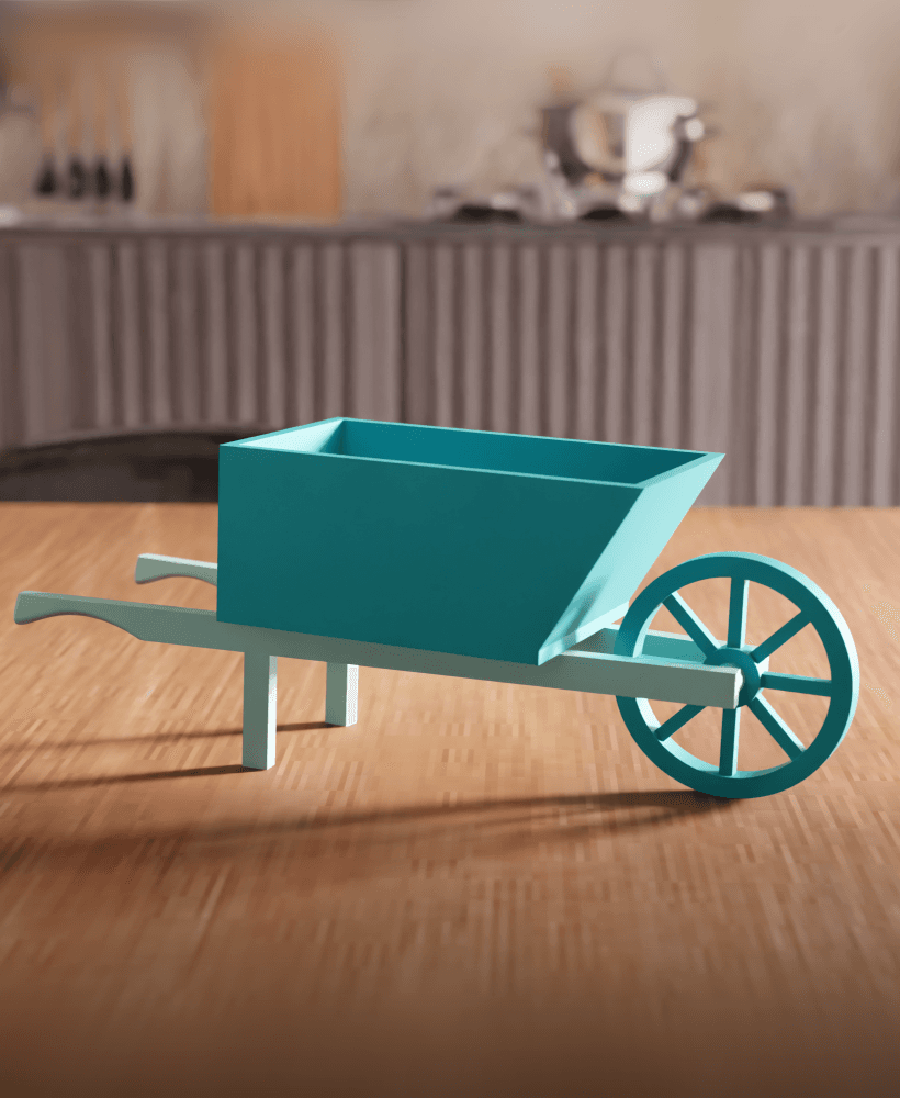 Decorative Wheelbarrow Planter 3d model