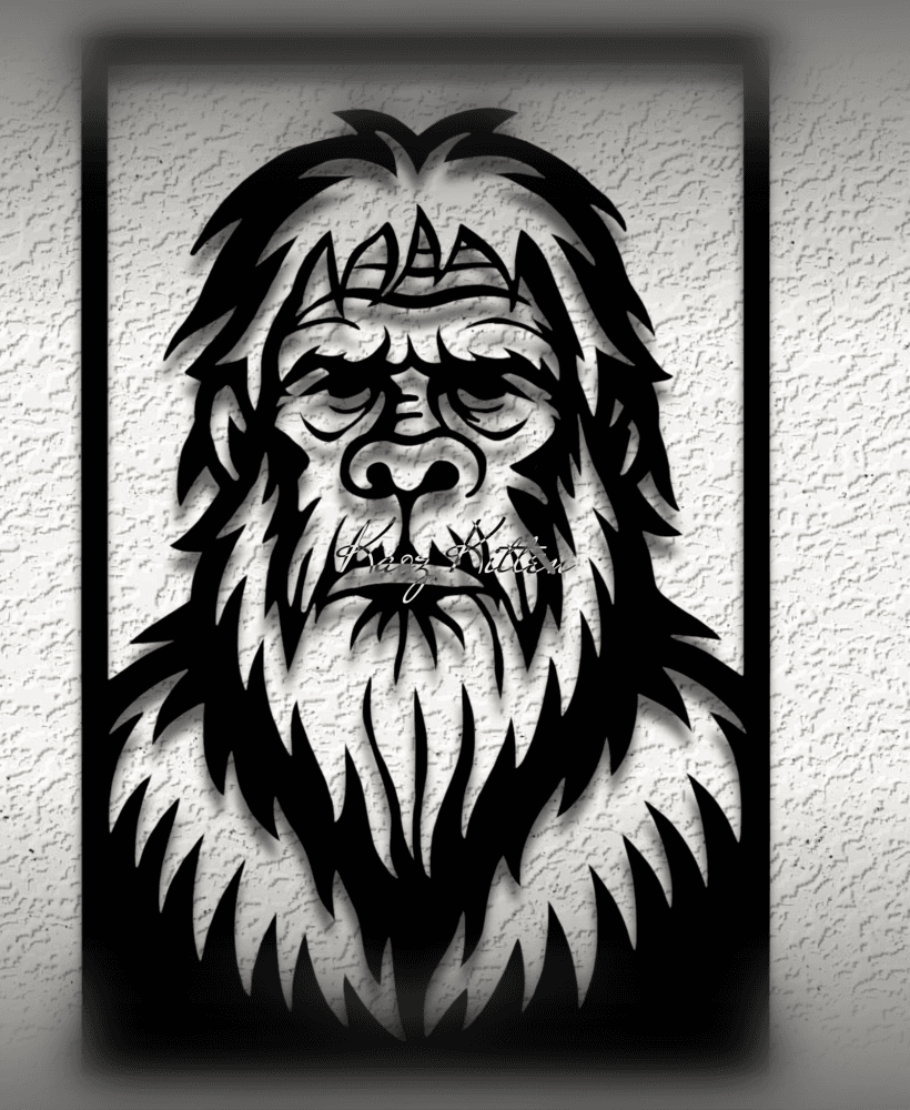 grandpa bigfoot wall art home decor sasquatch 3d model