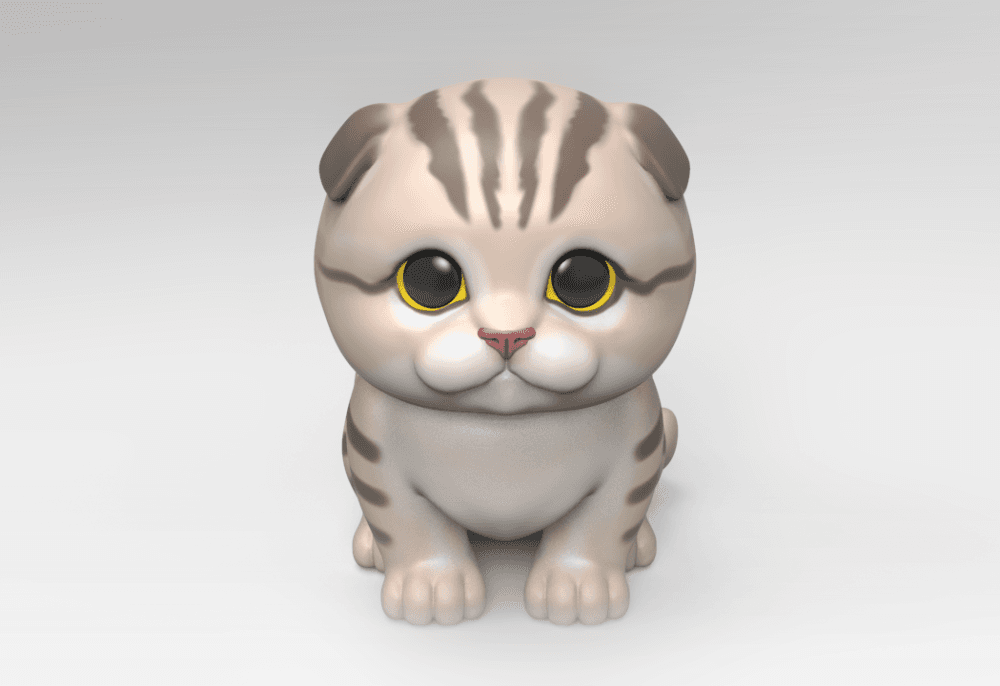 Cute Scottish Fold Kittens 3d model