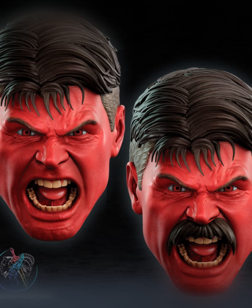 Red Hulk Mask 3D Printer STL File 3d model