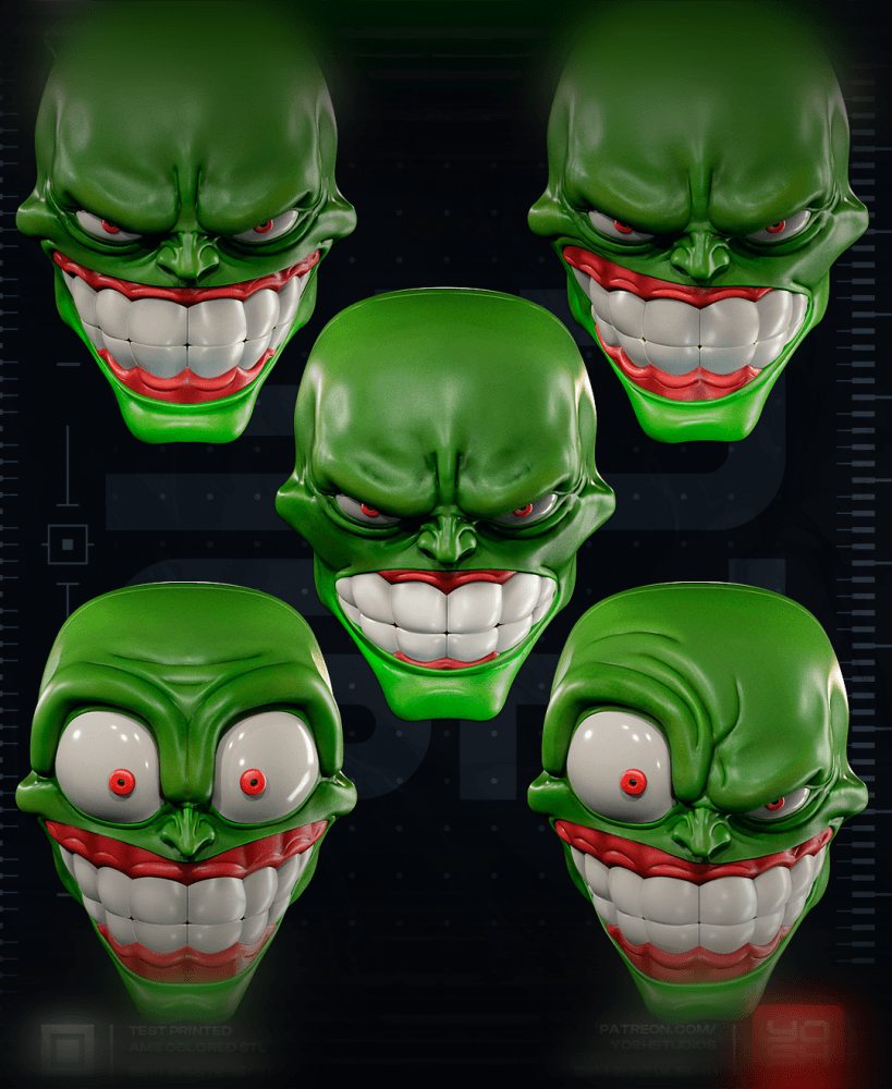Green Face 3D Printer STL file 3d model