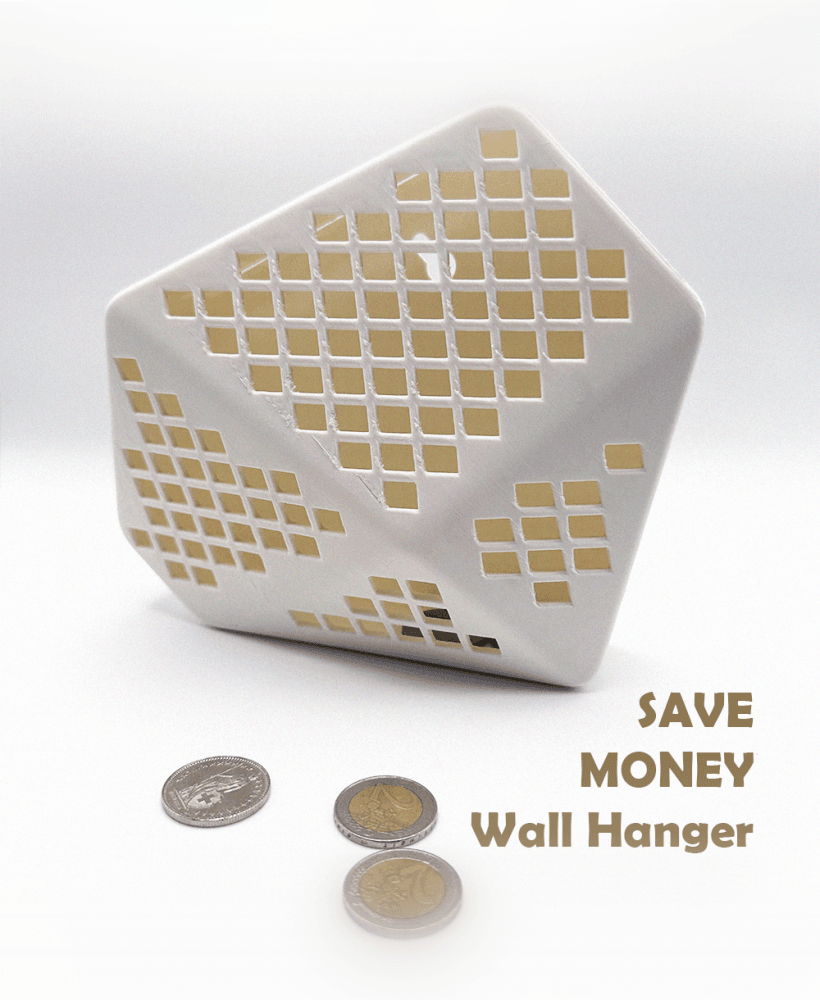 Piggy bank Geometric Wall Hanger 3d model