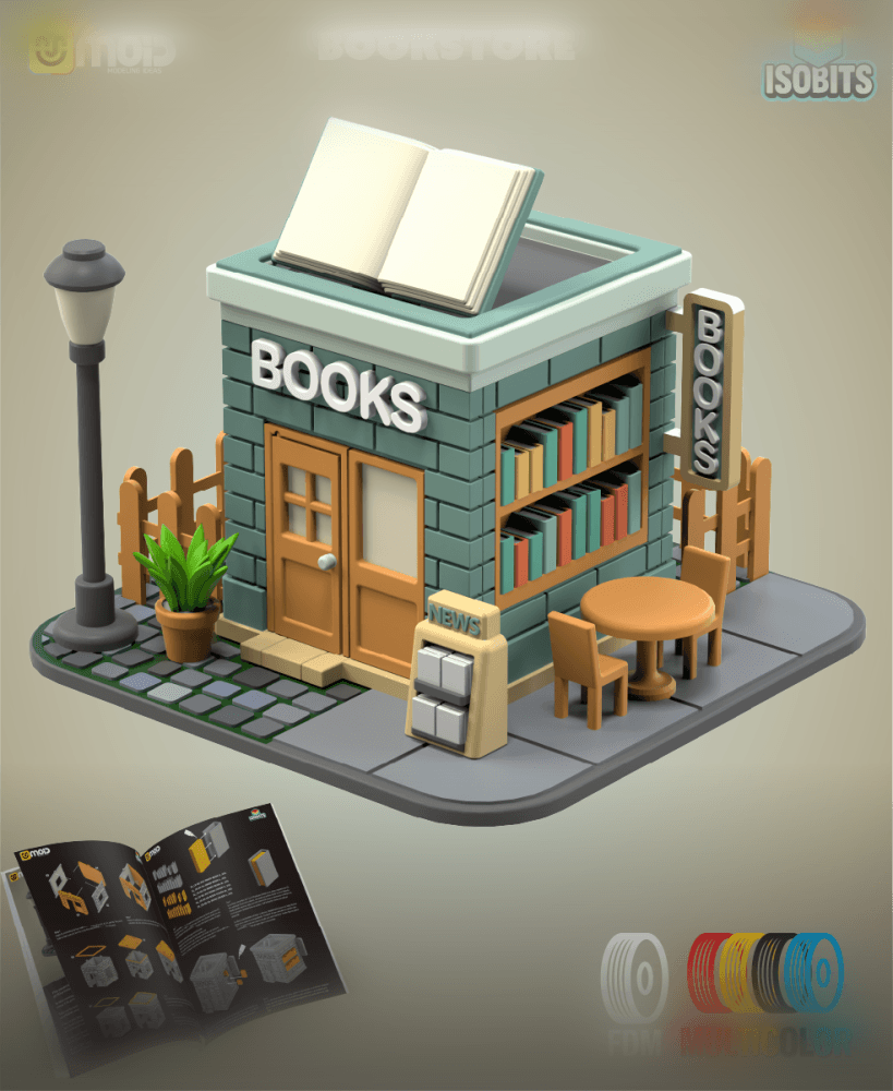 Bookstore – IsoBits City Bit #01 3d model