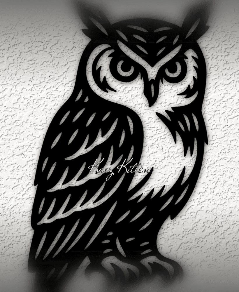 mountain owl wall art home decor 3d model