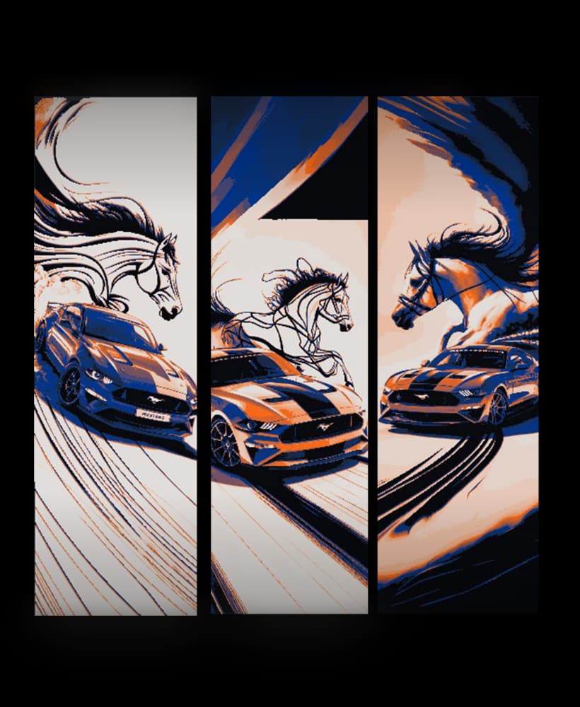 Fan Art Designs Celebrating the Ford Mustang - set of 3 bookmarks 3d model