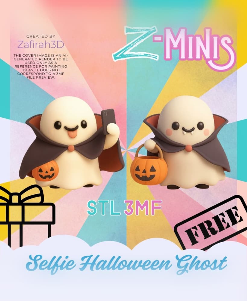 SELFIE HALLOWEEN GHOST FOR FREE Z-MINIS 3d model