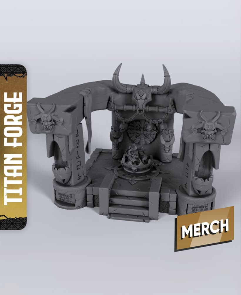 Infernal Dwarf Altar - With Free Dragon - 5e DnD Inspired for RPG and Wargamers 3d model