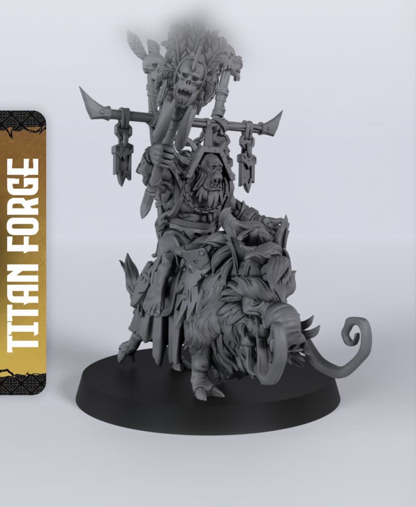 Orc Shaman on Boar - With Free Dragon - 5e DnD Inspired for RPG and Wargamers 3d model