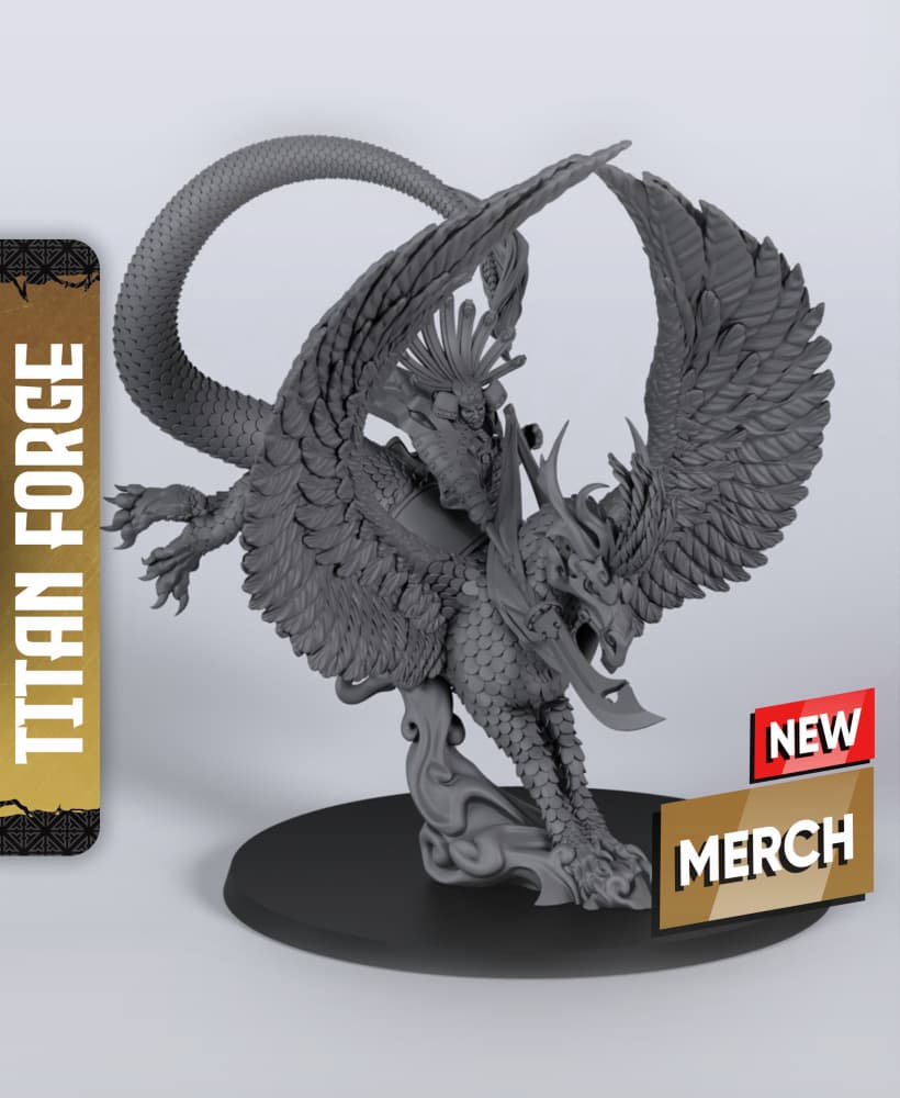 Great Kirin - With Free Dragon Warhammer - 5e DnD Inspired for RPG and Wargamers 3d model