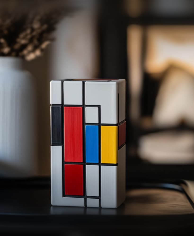 Mondrian Inspired Vase – A Bold Artistic Statement 3d model