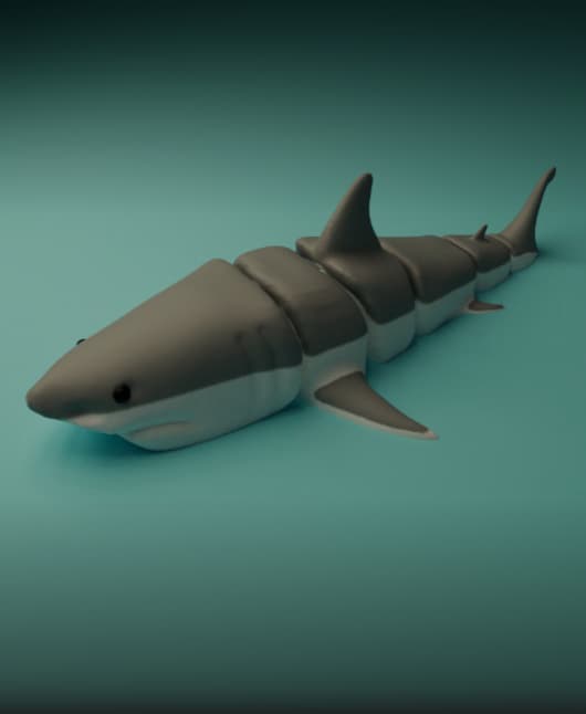 Articulated Great White Shark 3d model