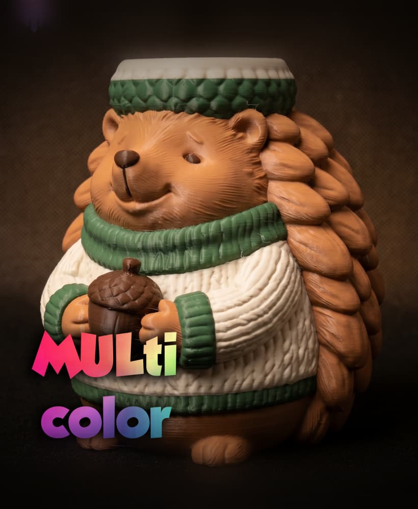 Hedgehog Sweater Planter 3MF | Cute Decor Multi-Color | Functional 3d model