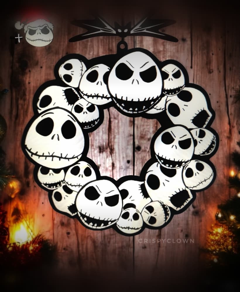 Jack the skellington wreath (Updated) 3d model