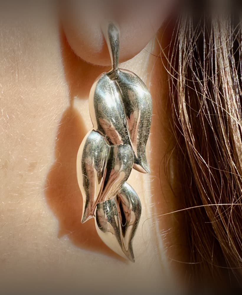 Three Leaves Earring 3d model