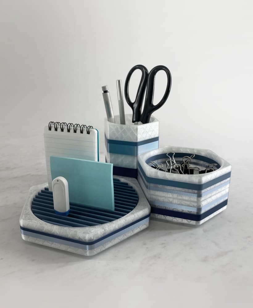 Desk Accessories Modular Stacking Desk Organizer Set with Pencil Cup 3d model