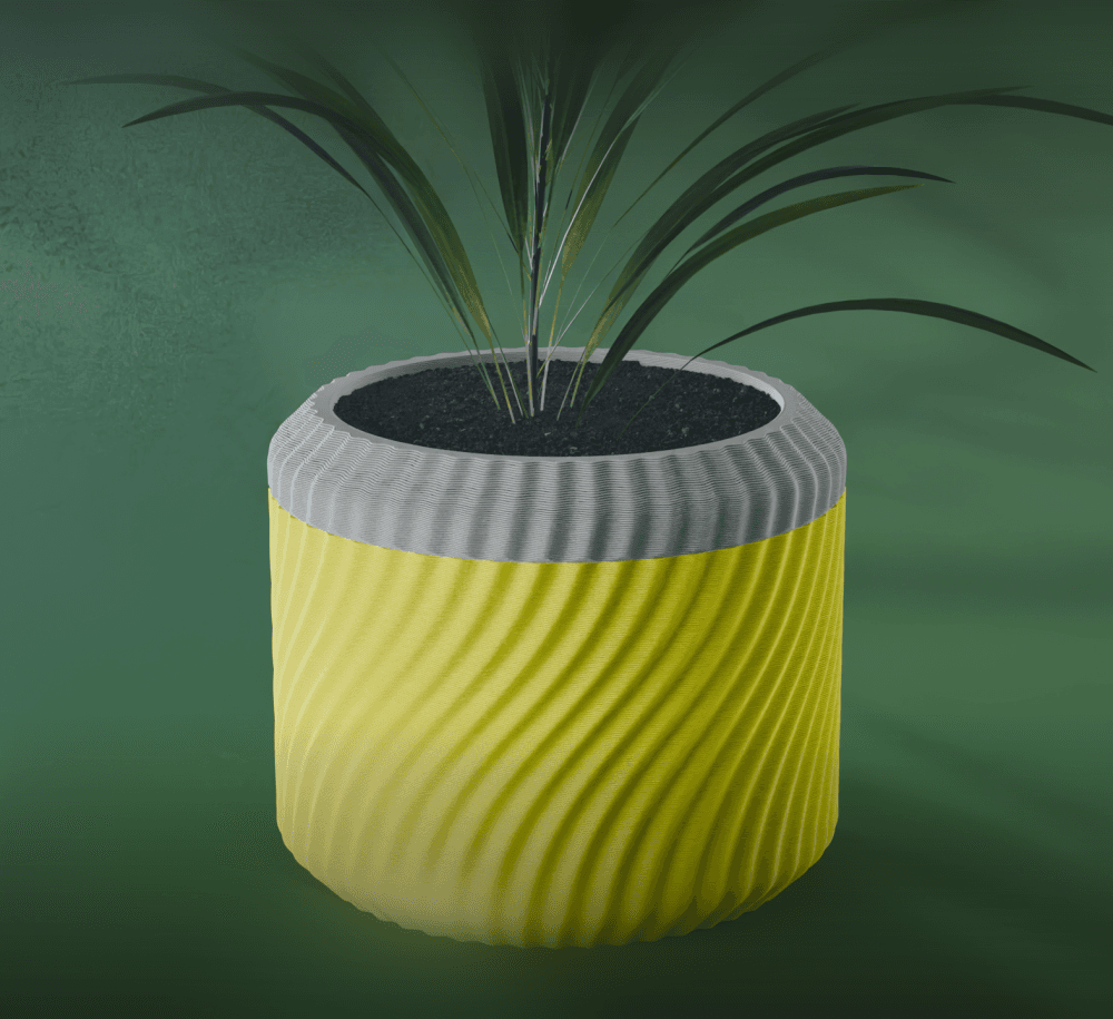 Nami Planter Pot, Wavy Bezier | Small, Medium, Large | Self Watering and Drip Tray 3d model