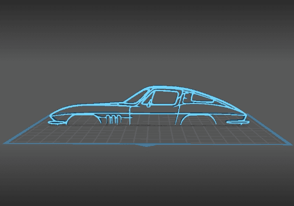 Chevrolet - Corvette Stringray Wall Art 3d model