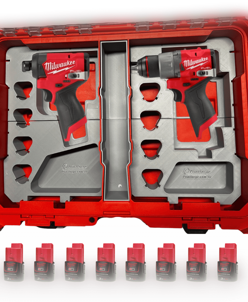 Milwaukee M12 Dual Tool Holder for Packout System - Milwaukee Packout Insert - Impact & Drill 3d model
