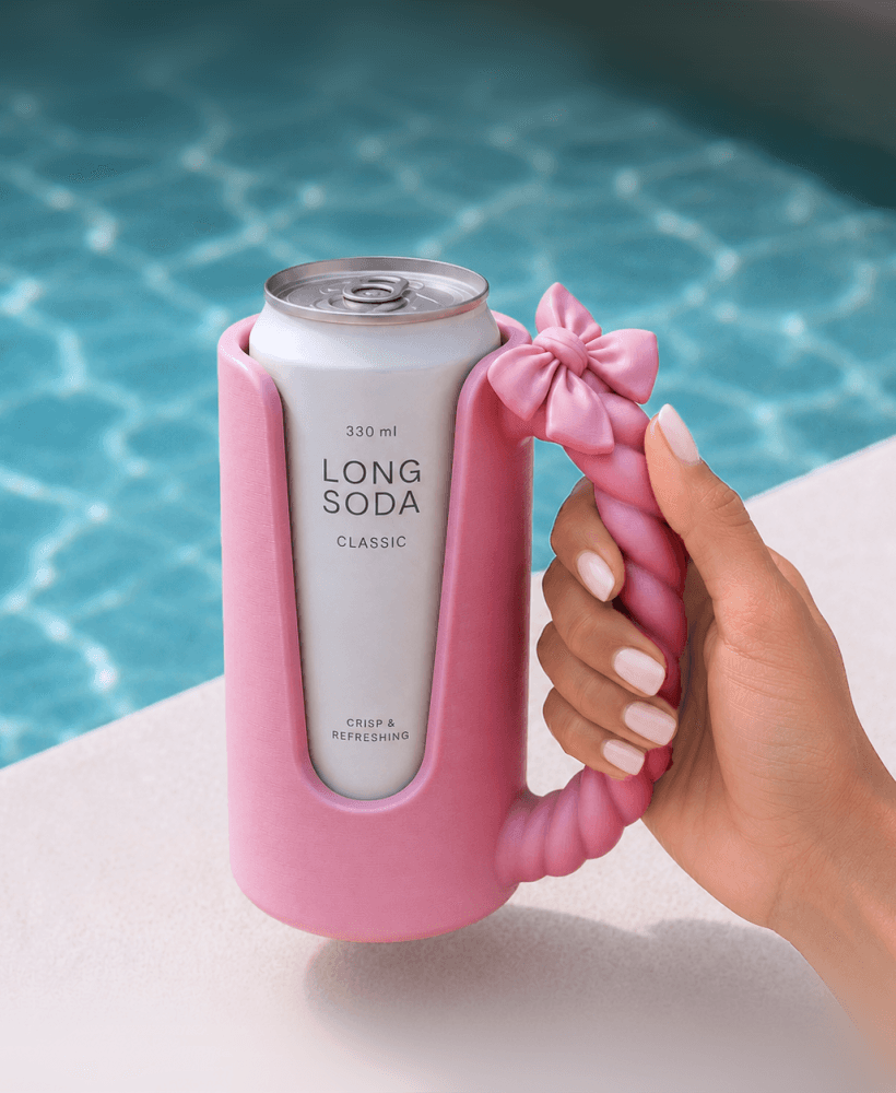 Bow Can Holder | Ribbon Drink Cooler with Twisted Handle - 12oz Skinny Can Koozie 3d model