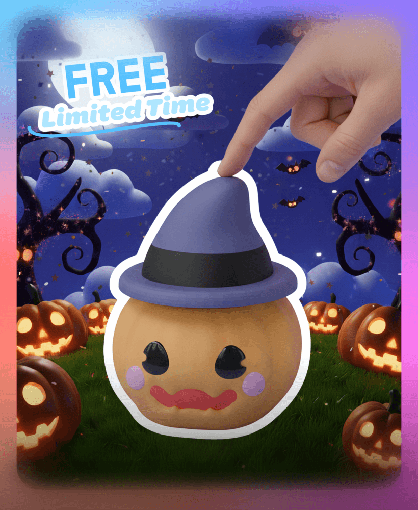 Pumpkin Clicker Keychain (Single Color) 3d model