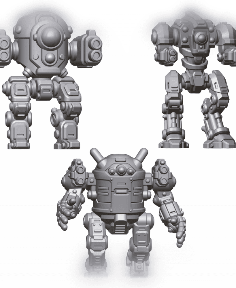 15mm Sci-Fi Mech 3 STL Pack Tabletop Wargaming Miniatures for RPGs & Skirmish Games 3d model