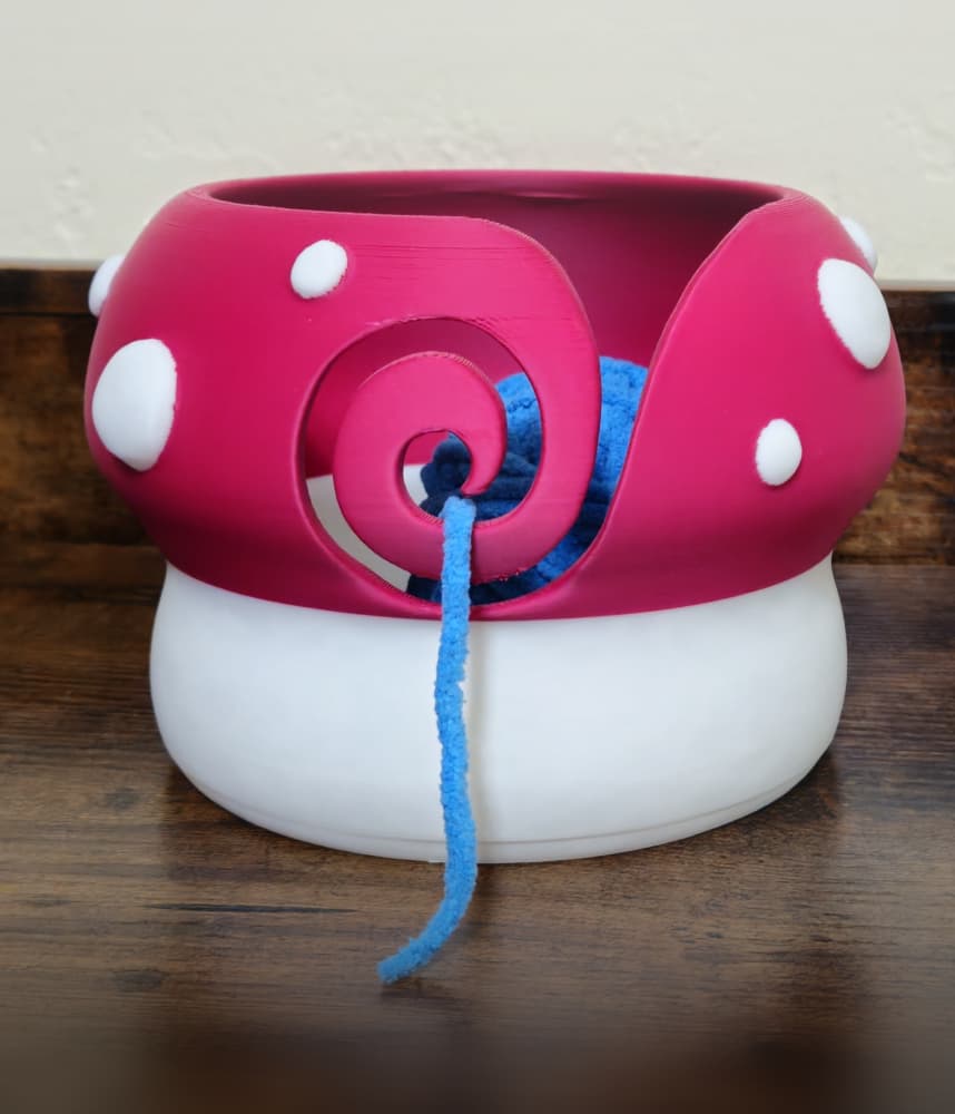 Mushroom Yarn Bowl | Crochet Knitting Fiber Arts 3d model