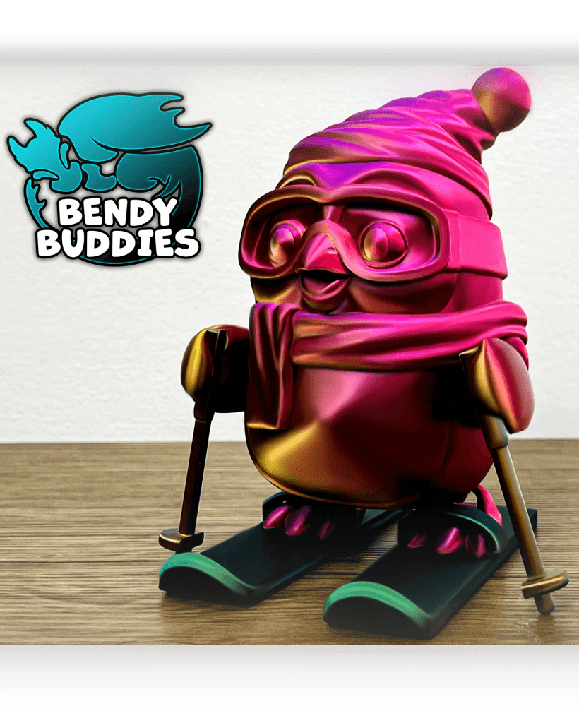 Pengs the Ski-Penguin / Aquatic Bird Articulated / Print-in-Place Snow Creature / Cute Ice Beast / F 3d model