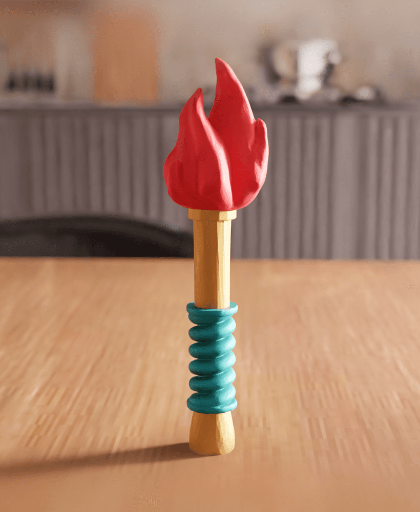 Medieval Adventure Torch Flame 3d model