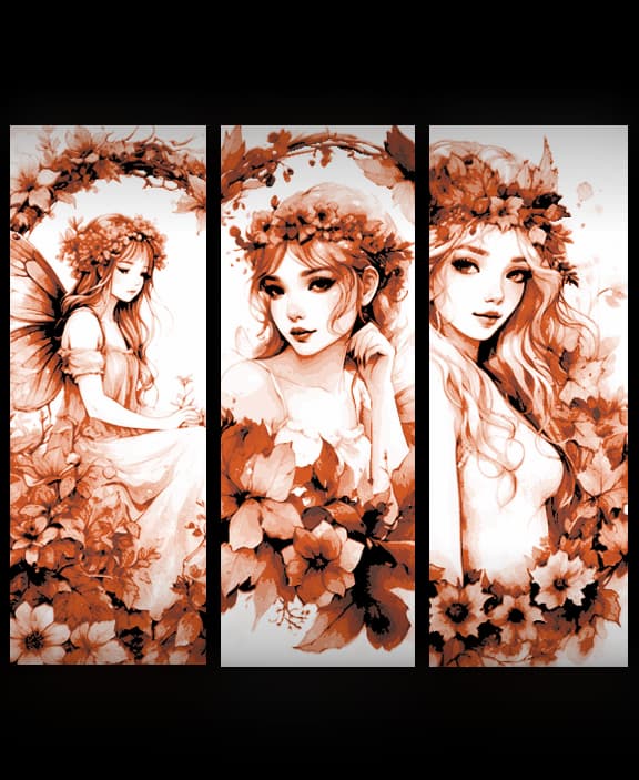Vintage Fairy Postcard Designs as 3 Bookmarks 3d model