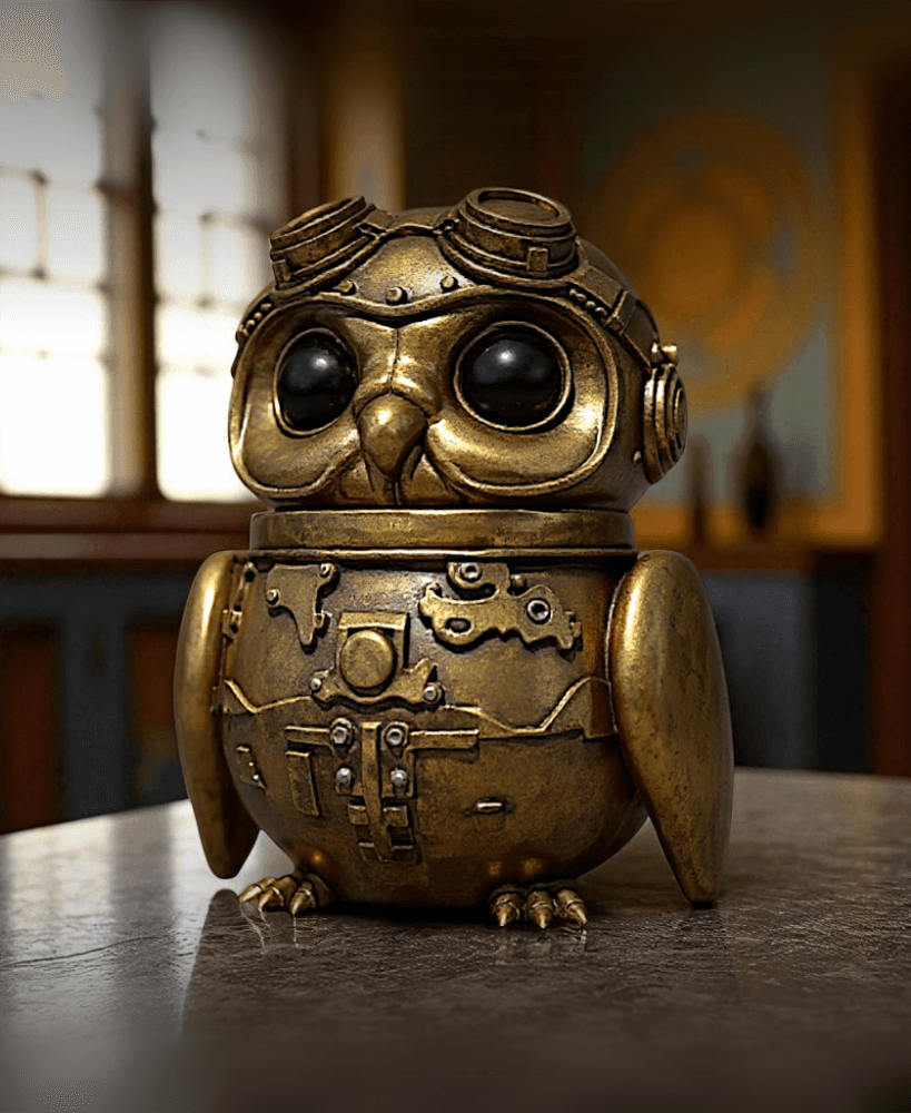 Steampunk Owl Storage Jar 3d model
