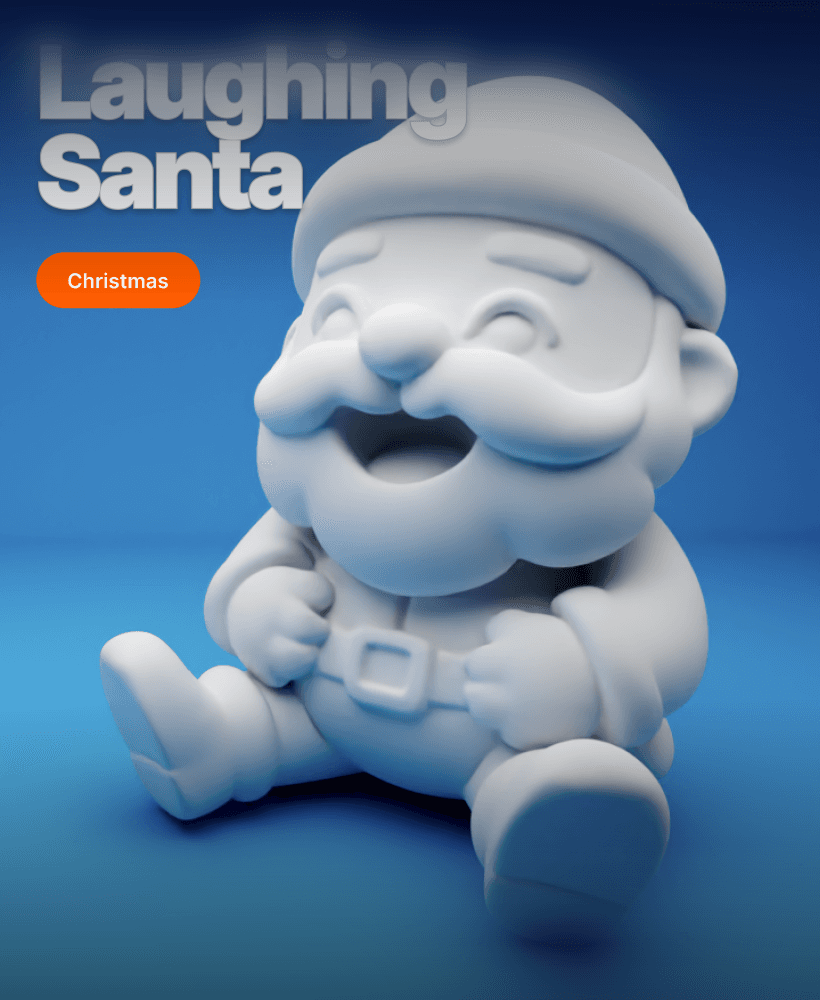 Laughing Santa Clay Style – Cute Christmas 3D Printable Figure 3d model