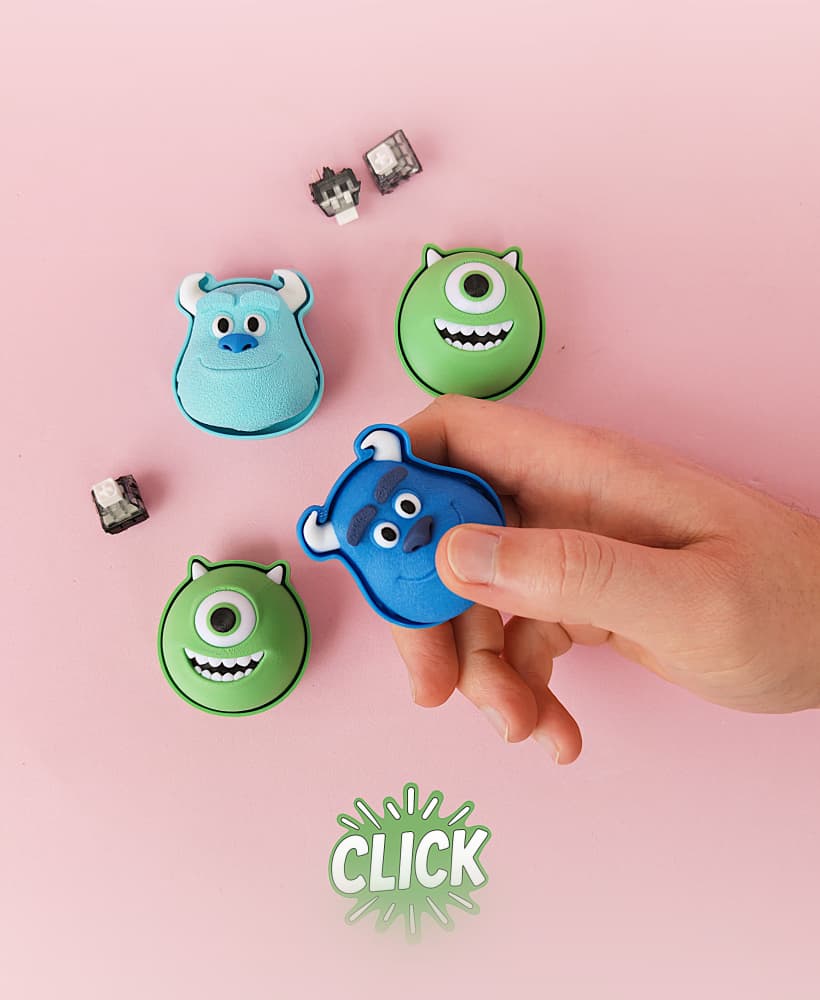 Mike and Sully Fidget Clicker Keychain | Monster Inspired Clicker 3d model