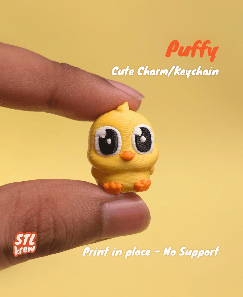 Cute Duck charm keychain - print in place, no support 3d model