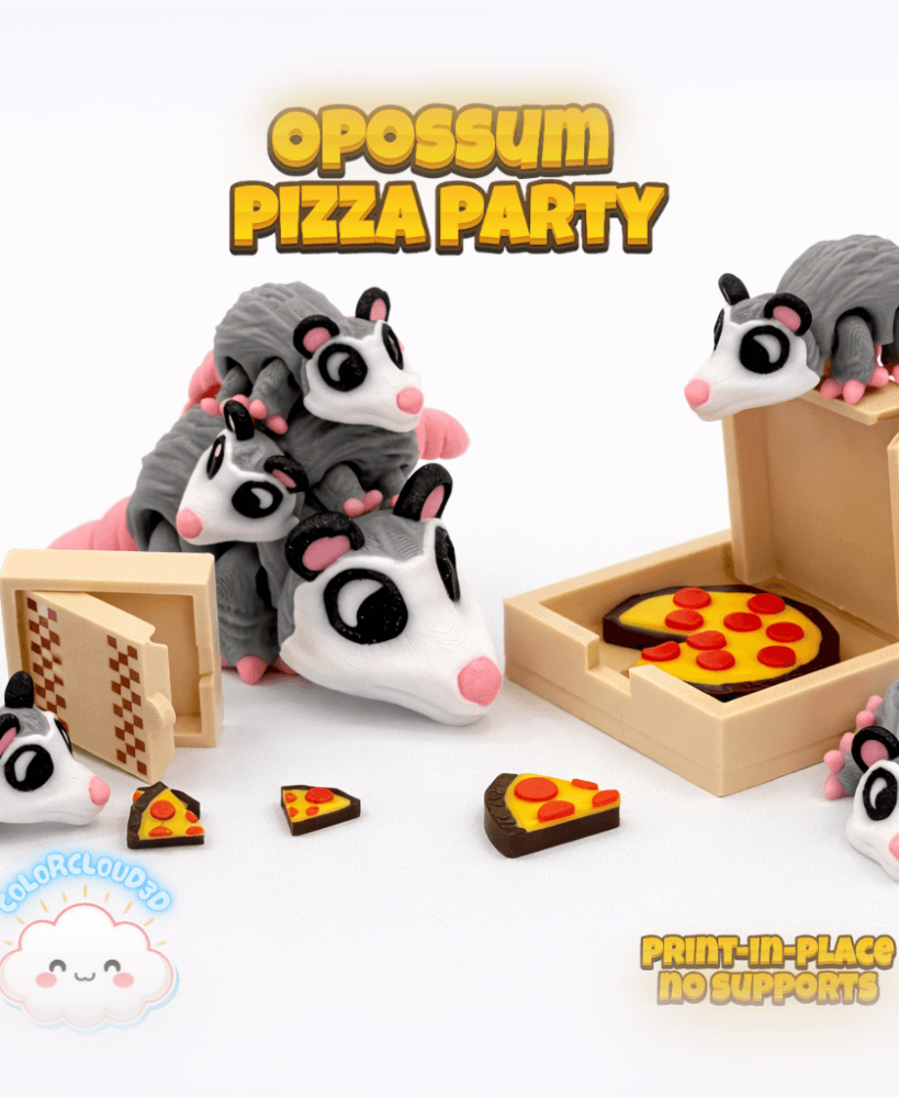 Opossum Pizza Party 3d model