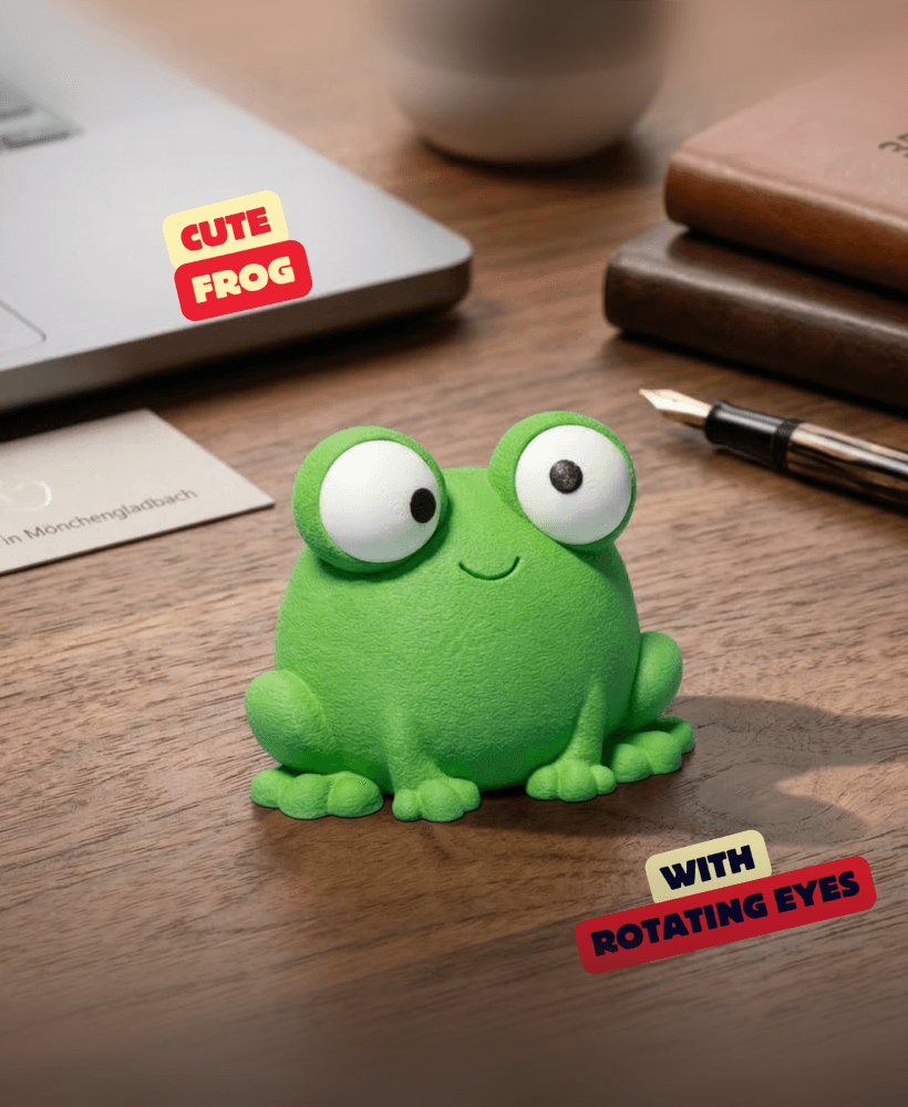 CUTE FROG WITH ROTATING EYES (NO AMS) / CUTE GROG SCULPTURE / BUDDY / FROGS / SHLEFDECOR 3d model