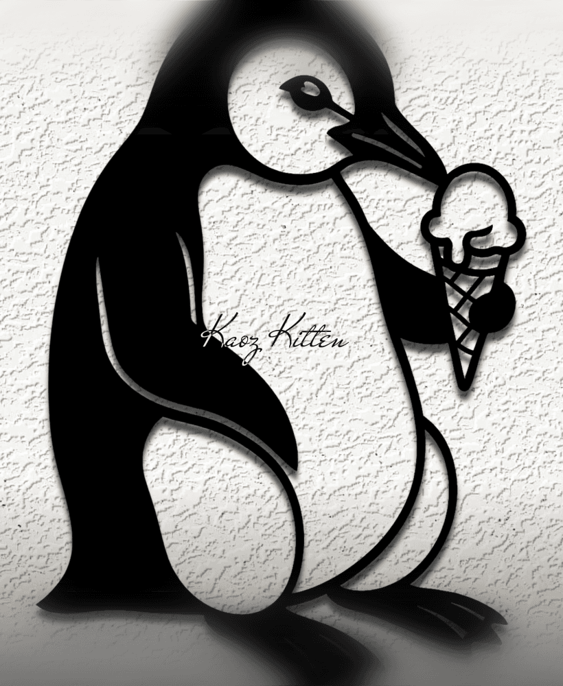 penguin icecream wall art home decor 3d model