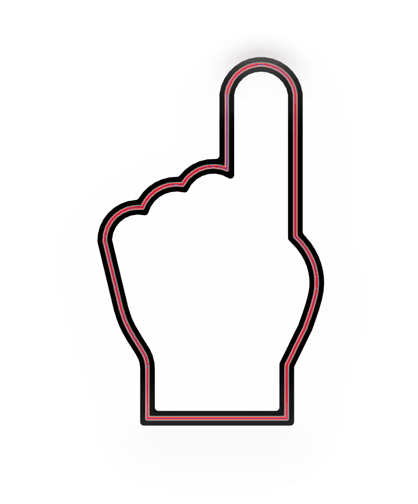 Foam Finger Cookie Cutter STL File - 4 inches 3d model