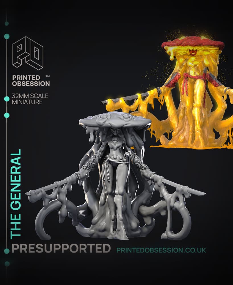 The General - Scrapwastes Boss - PRESUPPORTED - Illustrated and Stats - 32mm scale 3d model