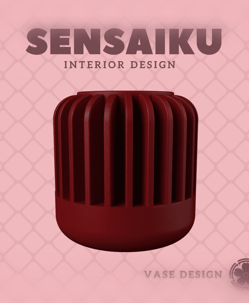 75. Cylinder V42 Custom Vase Design - Ikebana Home Decoration 3d model