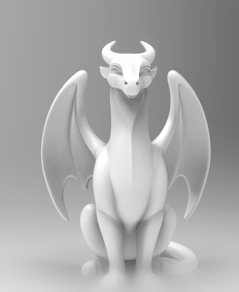 Mystical Dragon minimalist sculpture 3d model