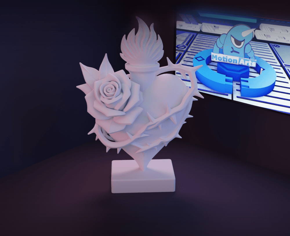 Sagrado coração espinhos e flores.stl 3d model