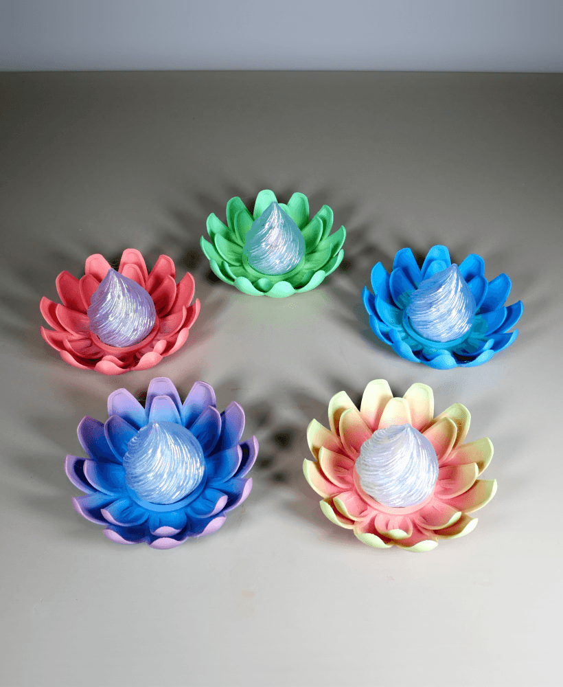 Diwali Flower Flame tealight 3d model