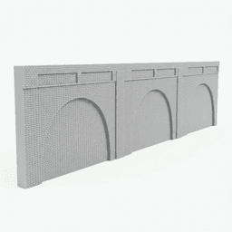 OO Gauge Brick Arch Retaining Wall 3d model